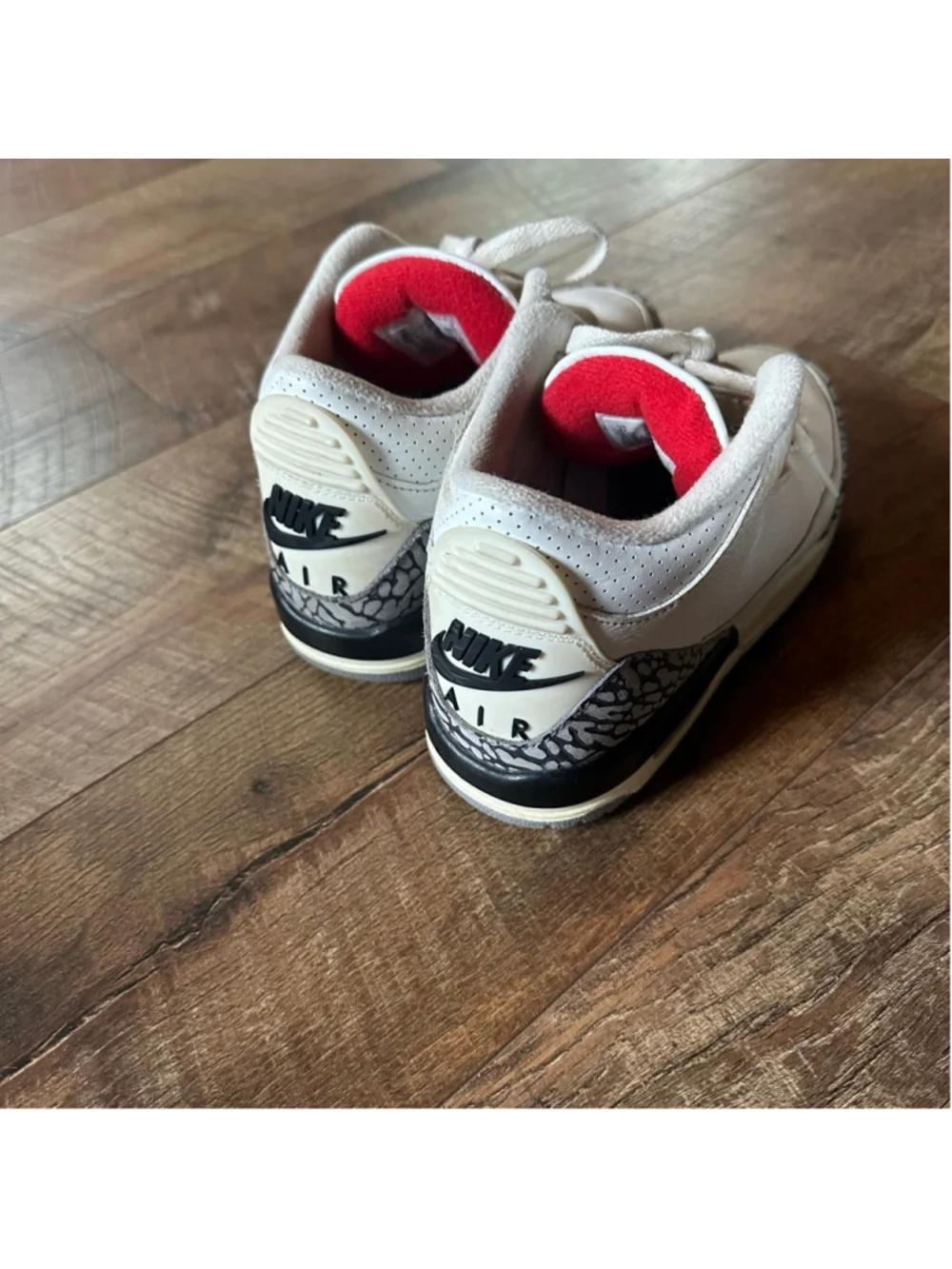 Kids Jordan 3 Retro White/Gray/Red Sneakers Size 4Y Summer